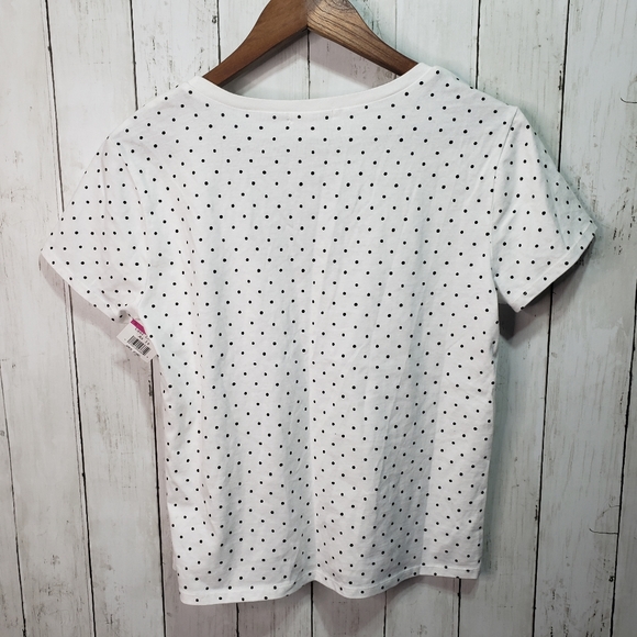 New! BP White Cotton Cropped Top Black Polka Dots - Picture 6 of 6